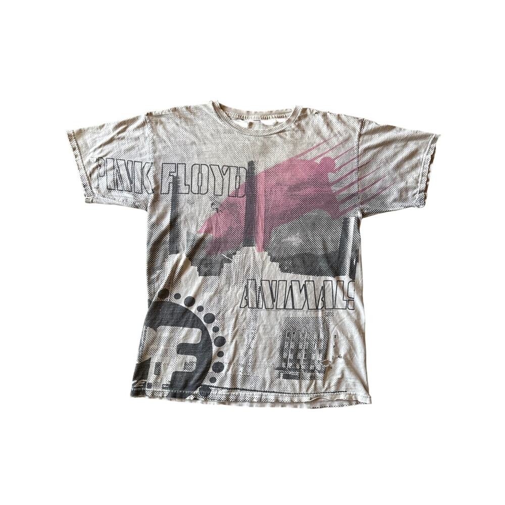 Pink Floyd Animals ‘07 AOP Front Print Thrashed Distressed M Off White T-Shirt